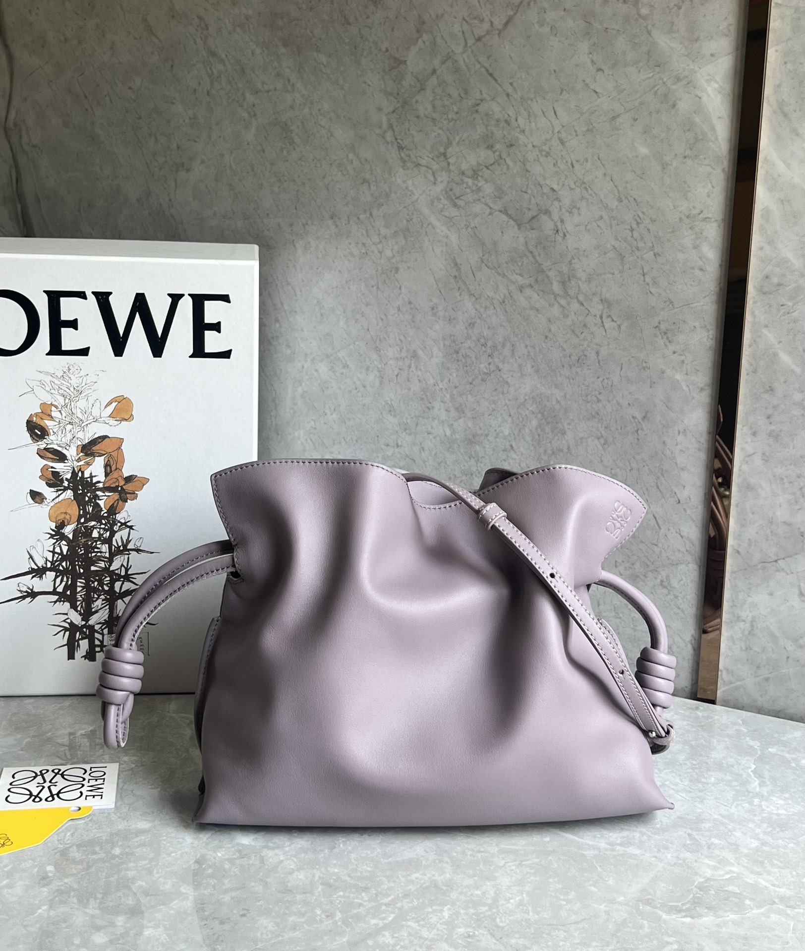 Loewe Medium Flamenco Clutch in Nappa Calfskin Light Purple